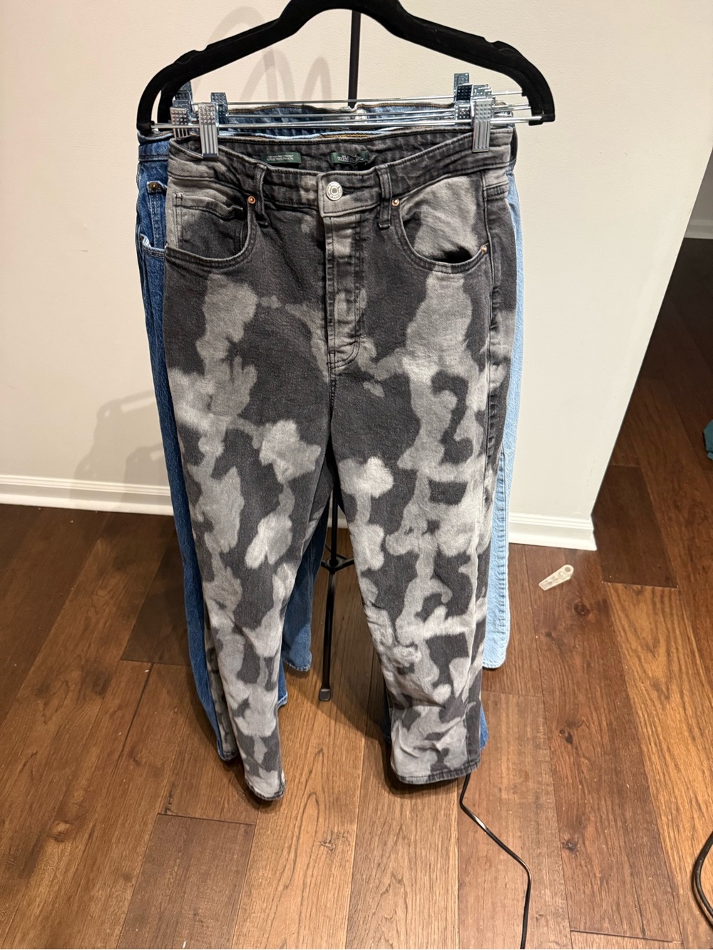 wild fable Gray & Black Camouflage Straight-Leg Jeans